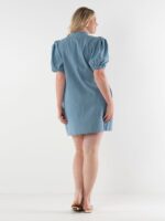 Denim Chambray Mini Dress - Image 3