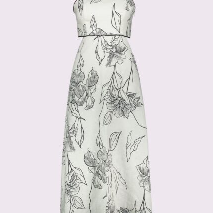 Floral Print Linen Dress