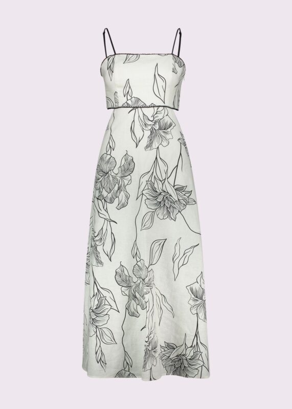 Floral Print Linen Dress
