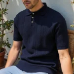 Men's Knit Polo Shirt - Image 3