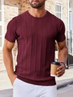 Men's Round-Neck Knitted T-Shirt - Image 2