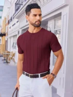 Men's Round-Neck Knitted T-Shirt - Image 3
